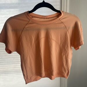 Lululemon Athletica Apricot Swiftly Tech Cropped Tee